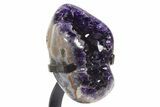 Deep Purple Amethyst Geode With Metal Stand - Uruguay #306933-2